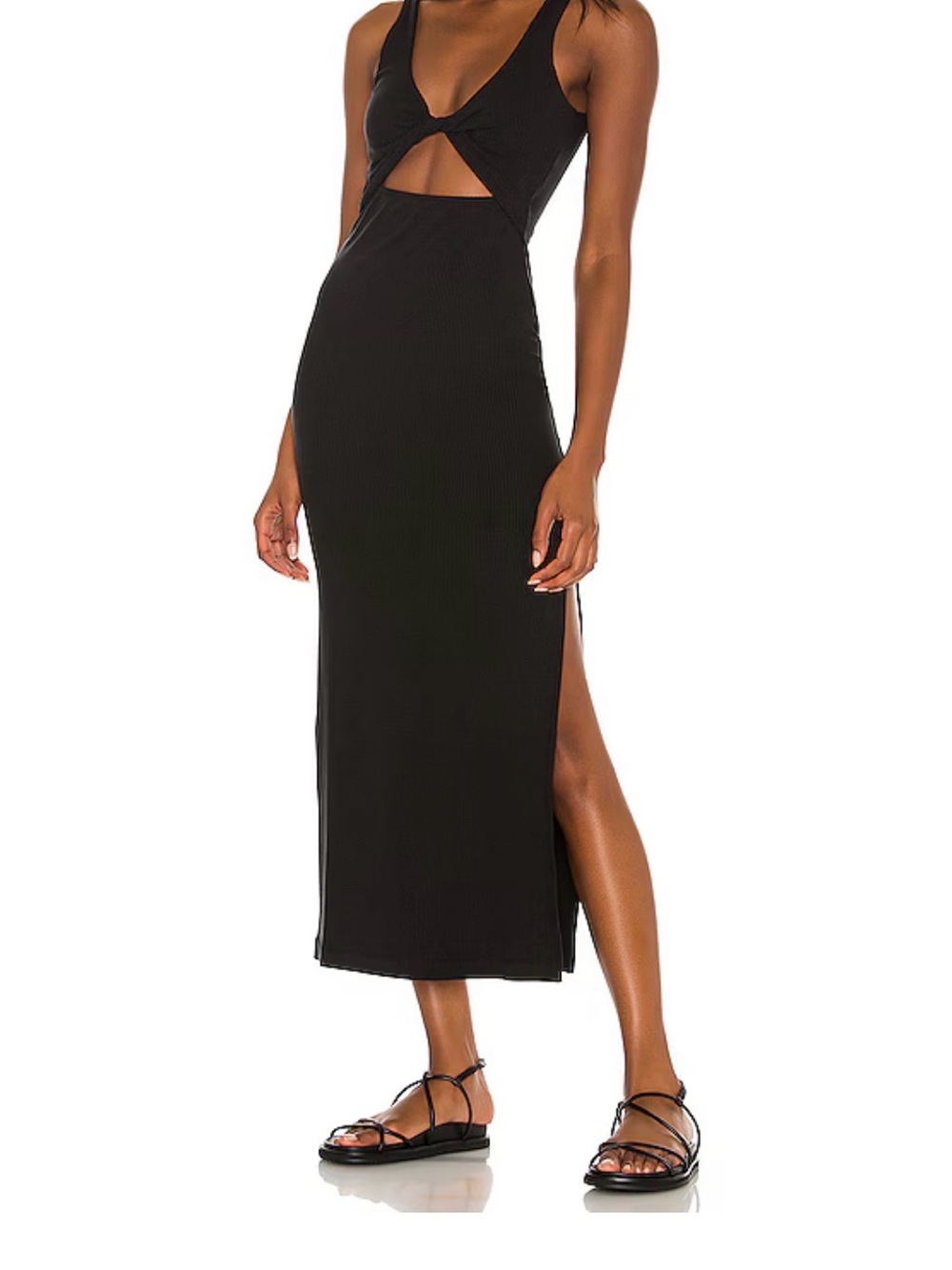 L* space NICO Black Cutout Ribbed Dress -  Women's Stylish Evening Dress